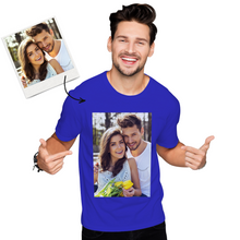 Custom Photo Men's Cotton T-shirt Short Sleeve Gifts for Love