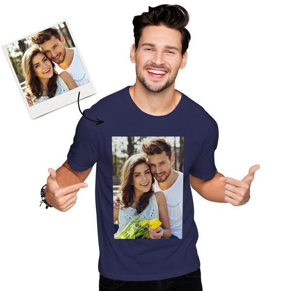 Custom Photo Men's Cotton T-shirt Short Sleeve Pet Lover