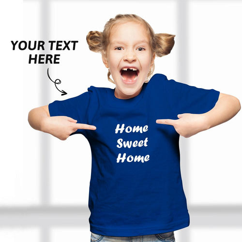 Custom Text Kid T-Shirt 2-6 years old Cotton T-Shirt Blue