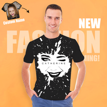 Custom Photo&Name Impression Men's All Over Print Personalised T-shirt