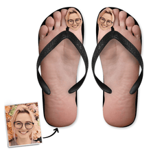 Custom Face Photo Big Toe Flip Flops, Sandal with His Face