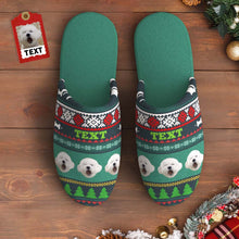 Custom Face And Text Women's and Men's Slippers Personalised Pet Casual House Shoes Indoor Outdoor Bedroom Christmas Cotton Slippers