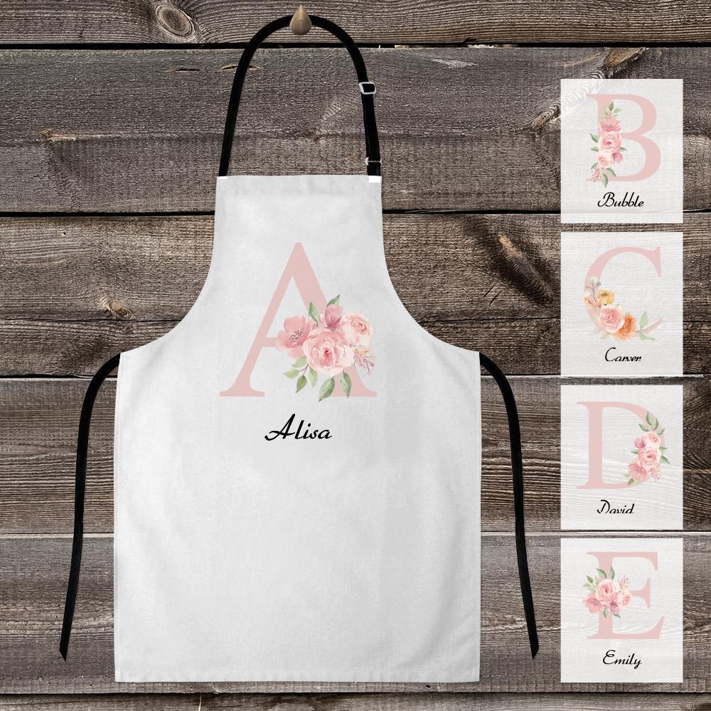 Custom Cooking Apron Choose Your Name - Personalised Letter Name Apron