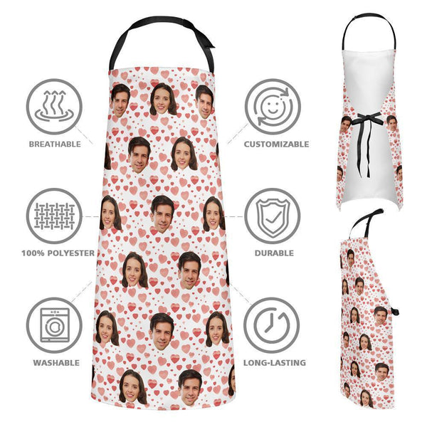 Custom Face Kitchen Apron With Heart - Unique Gifs For Your Love