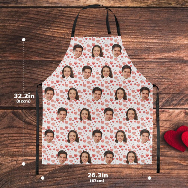 Custom Face Kitchen Apron With Heart - Unique Gifs For Your Love