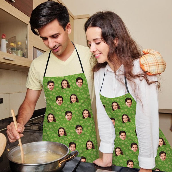 Custom Face Kitchen Apron With Heart - Unique Gifs For Your Love