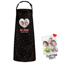 Custom Photo Kitchen Apron With Your Name - No.1 Mom