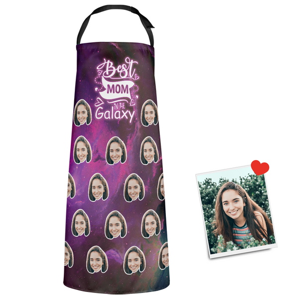 Custom Face Kitchen Apron - Best Mom In The Galaxy