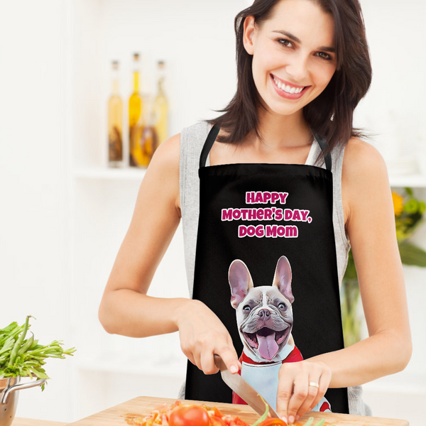 Custom Face Kitchen Apron Happy Mother's Day - Dog Mom