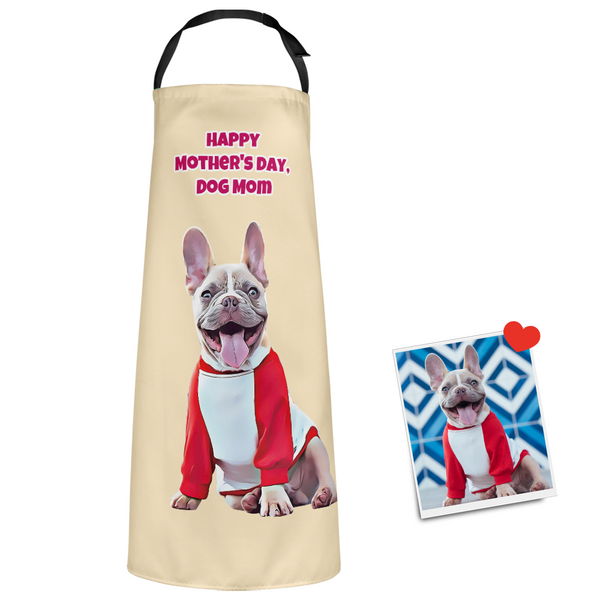 Custom Face Kitchen Apron Happy Mother's Day - Dog Mom