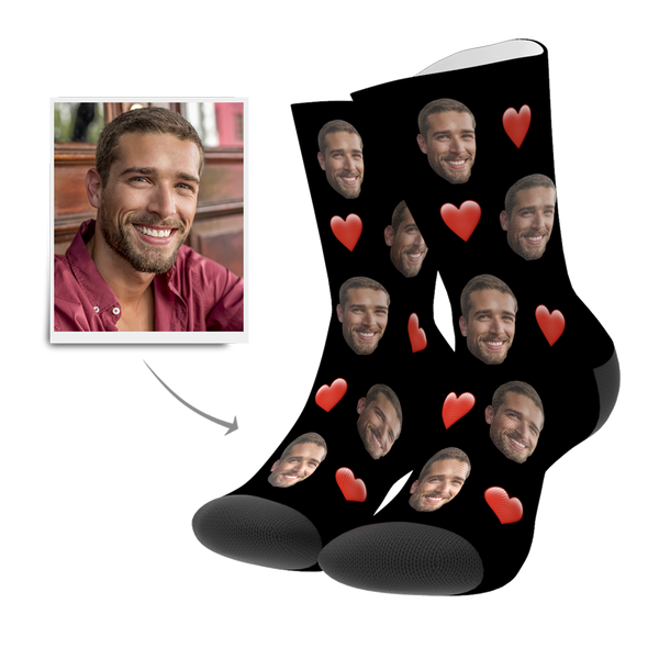 Custom Photo Love Face Socks - Unisex