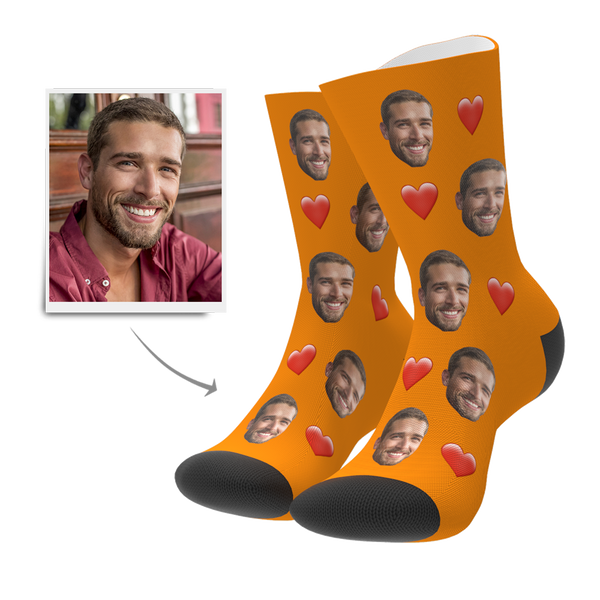 Custom Photo Love Face Socks - Unisex