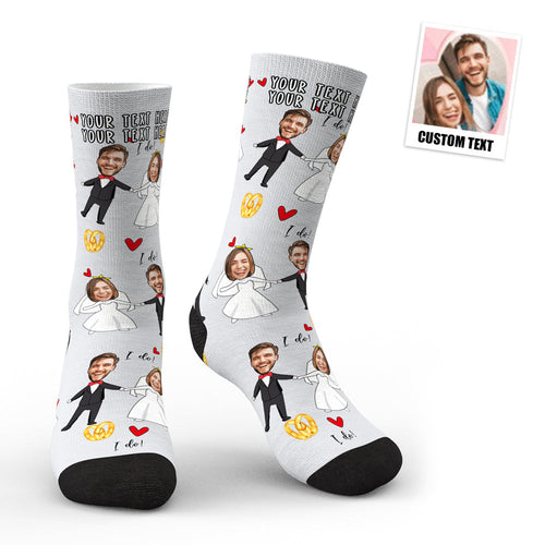 3D Preview Custom Face Socks Wedding Dress Socks