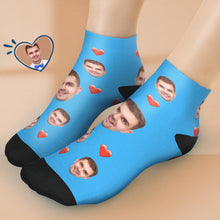 Custom Short Face Socks Personalised Photo Ankle Socks Summer Gifts - Heart