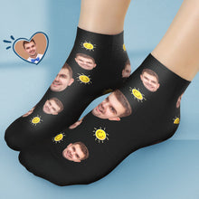 Custom Short Face Socks Personalised Photo Ankle Socks Summer Gifts - Sun