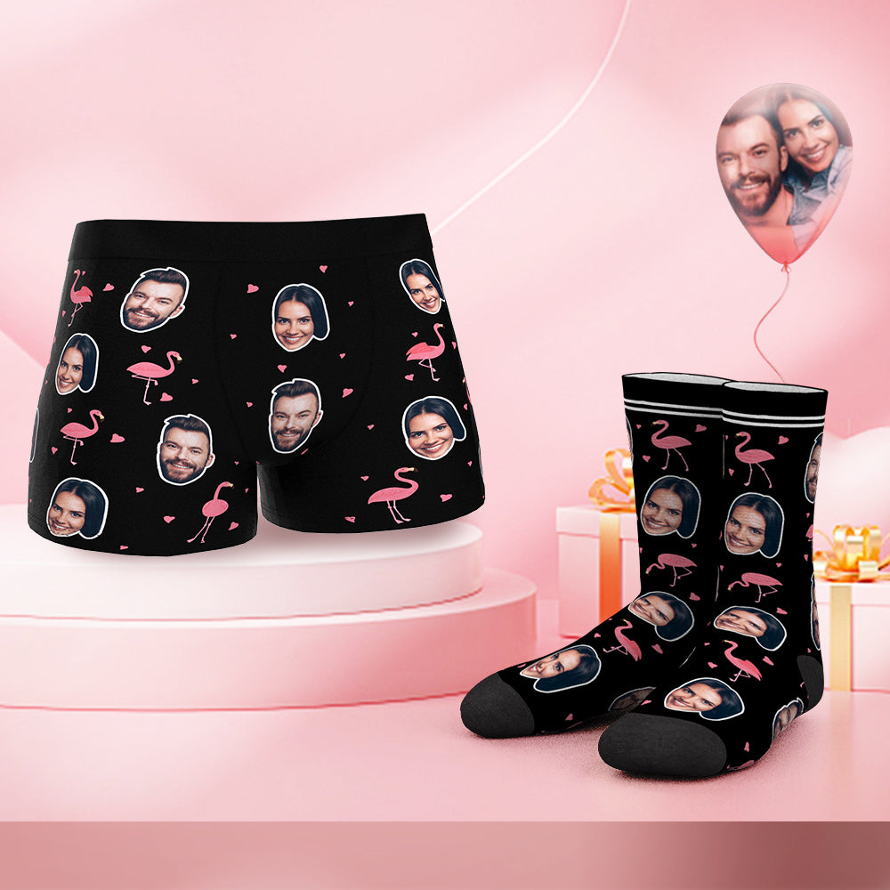 Custom Face Boxer Shorts And Socks Set LOVE TOGETHER