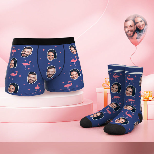 Custom Face Boxer Shorts And Socks Set LOVE TOGETHER