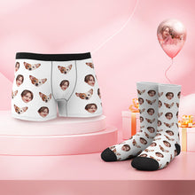 Custom Face Boxer Shorts And Socks Set YOU AND ME