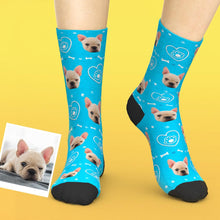 Custom Pet Face Love Heart Dog Paw Socks