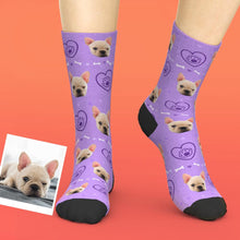 Custom Pet Face Love Heart Dog Paw Socks