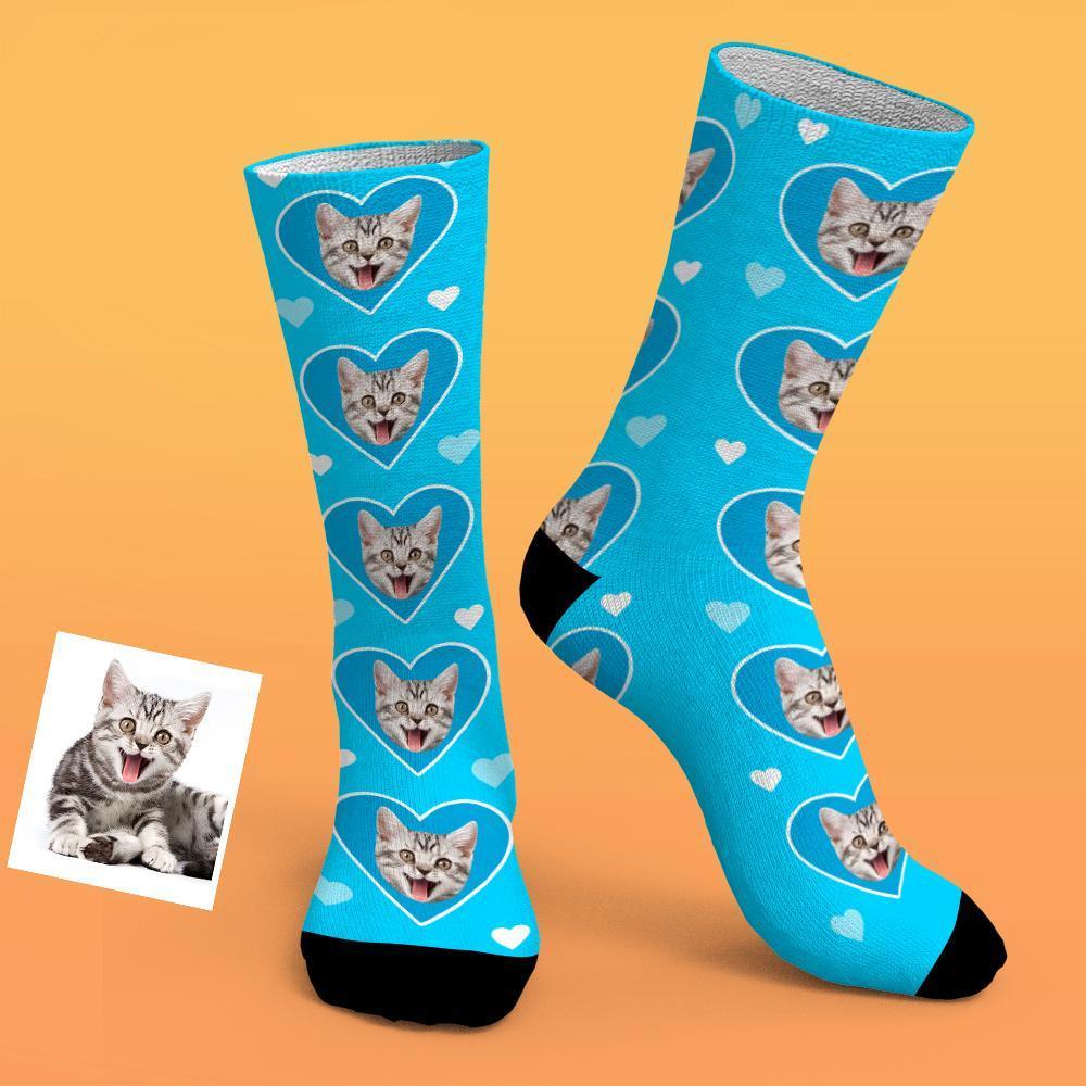 Custom Photo Socks With Love Heart