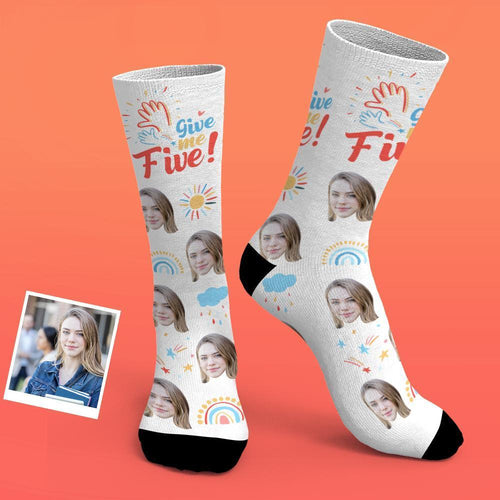 Custom Photo Socks Give Me Five Socks