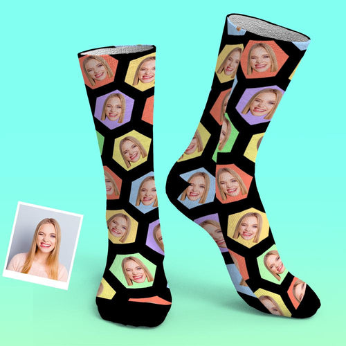 Custom Photo Socks Hexagon PersonalisedSocks