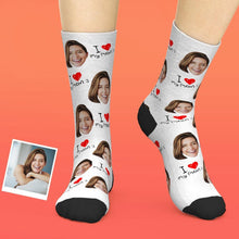 Custom Face Socks Add Pictures And Name Mother's Day Gift - I Love My Mom