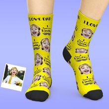 Custom Face Socks Add Pictures And Name Father's Day Gift - I Love You Daddy