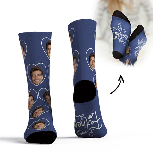 Custom Face Socks Add Pictures And Name Father's Day Gift - You're in My Heart