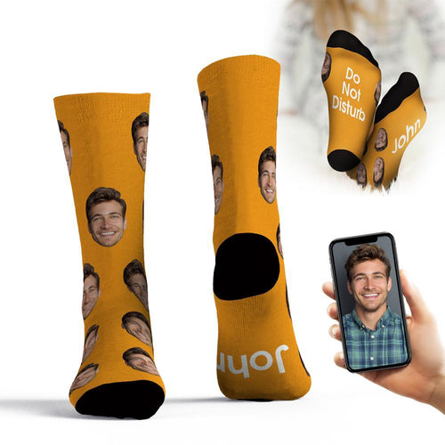 Custom Face Socks Add Pictures And Name Father's Day Gift - Do Not Disturb John