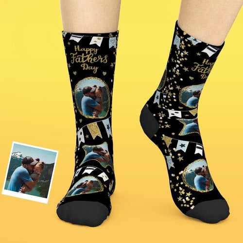 Custom Face Socks Add Pictures And Name Father's Day Gift - Happy Father's Day