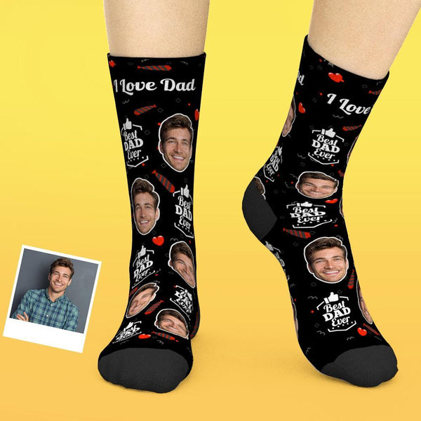 Custom Face Socks Add Pictures And Name Father's Day Gift - Best Dad Ever