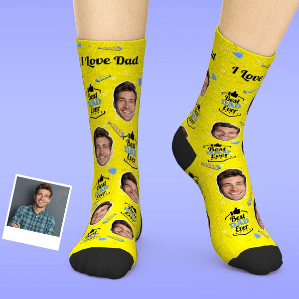 Custom Face Socks Add Pictures And Name Father's Day Gift - Best Dad Ever