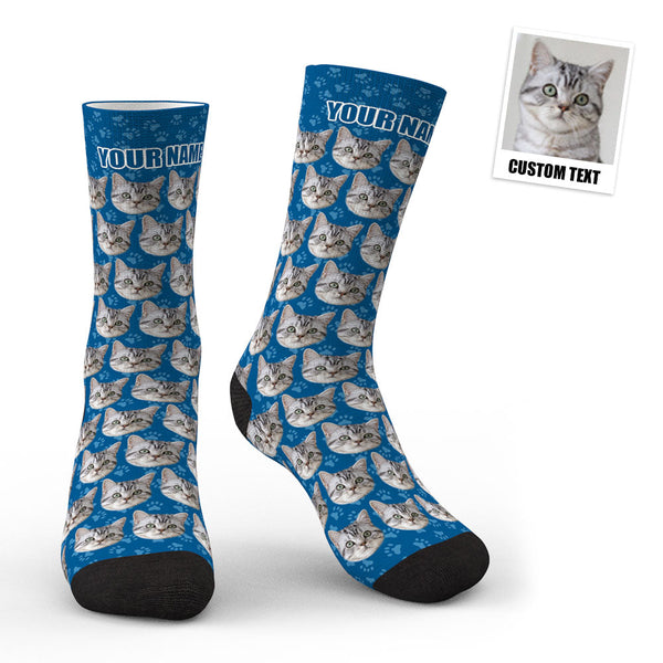 3D Preview Custom Face Socks Cat