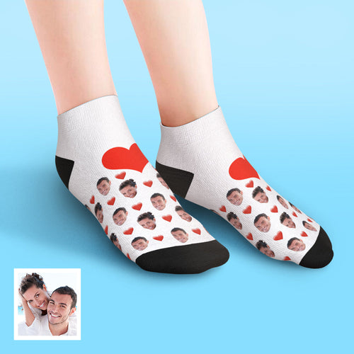 Custom Low cut Ankle Socks Heart