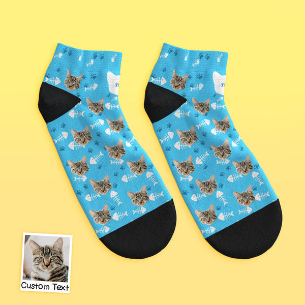 Custom Low Cut Ankle Face Socks Cat