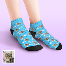 Custom Low Cut Ankle Face Socks Cat