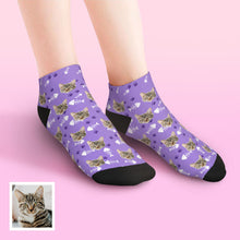 Custom Low Cut Ankle Face Socks Cat