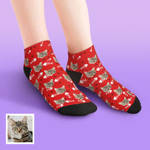 Custom Low Cut Ankle Face Socks Cat