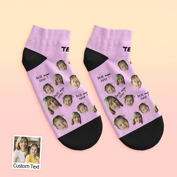 Custom Low Cut Ankle Face Socks For Mother Best Mom Ever