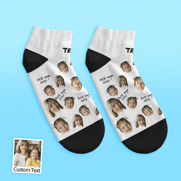 Custom Low Cut Ankle Face Socks For Mother Best Mom Ever