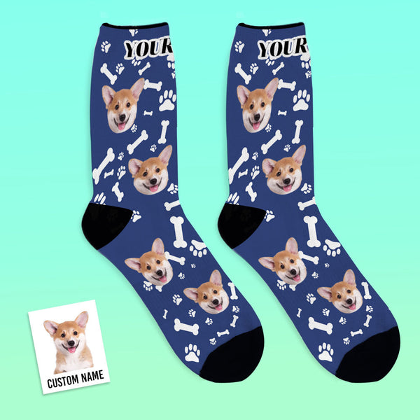Photo Socks, Custom Dog Face Socks - Unisex