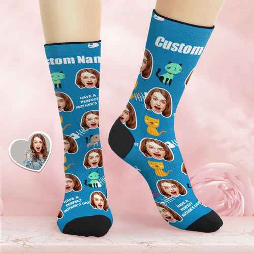Custom Breathable Face Socks Personalised Soft Socks Gifts For Mom Have a Perfect Mother's Day - MyFacepajamas
