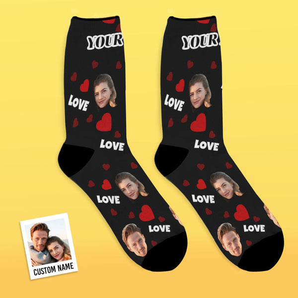 Custom Love And Face On Socks