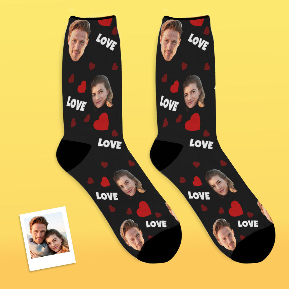 Custom Love And Face On Socks