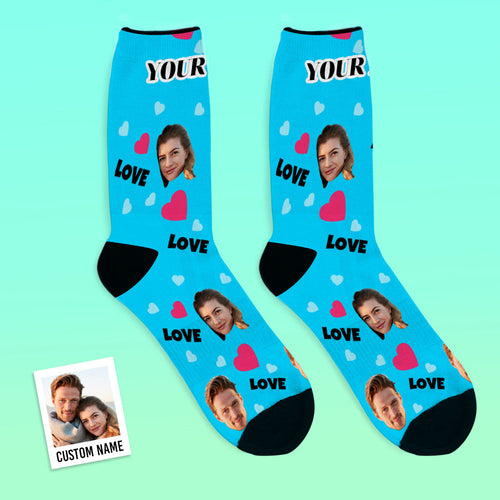 Custom Love And Face On Socks