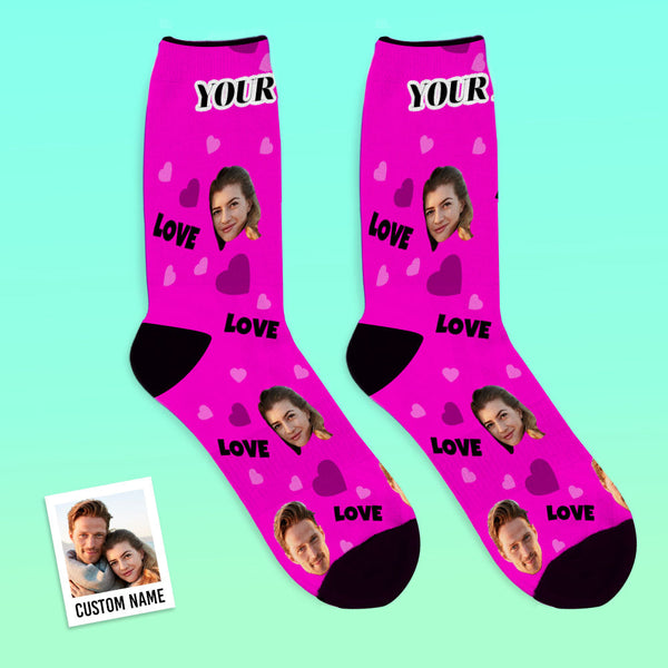 Custom Love And Face On Socks