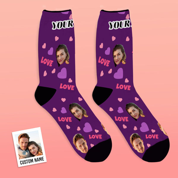 Custom Love And Face On Socks