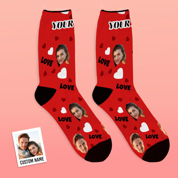 Custom Love And Face On Socks